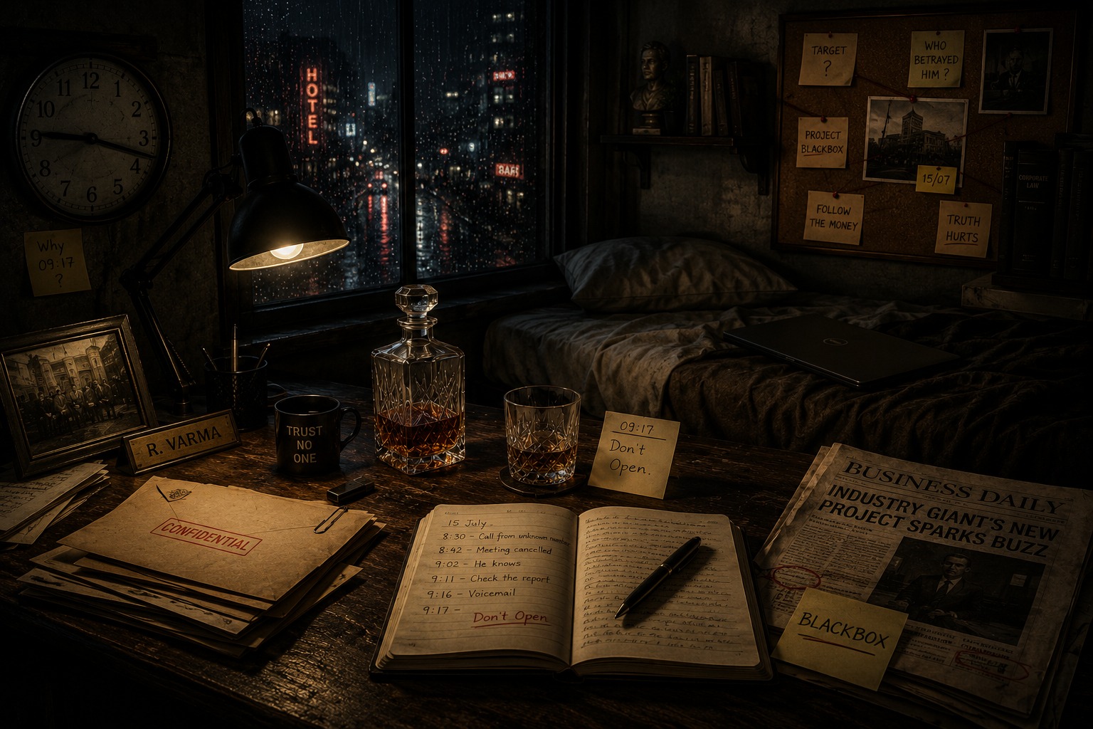 Hotel room evidence scene — Room 104